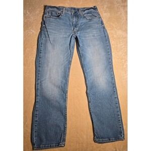 Levis 514 Straight Fit Jeans Mens 34x32 Light Wash faded Whiskered cowboy 1013